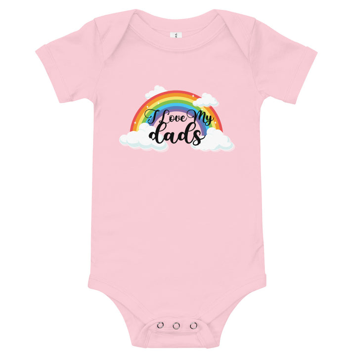 Pride Clothes - Sweet & Charming I Love My Dads Baby Pride Onesie - Pink