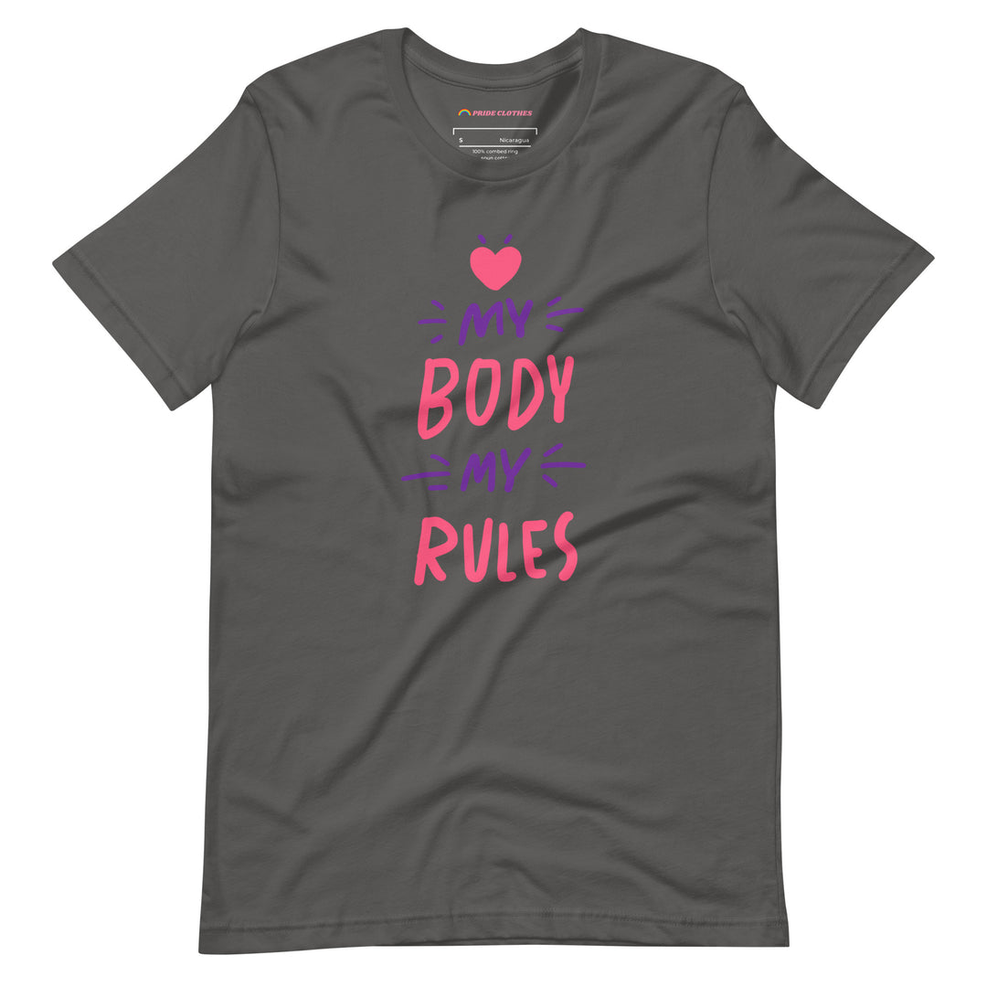 Pride Clothes - My Body My Rules T-Shirt - Asphalt