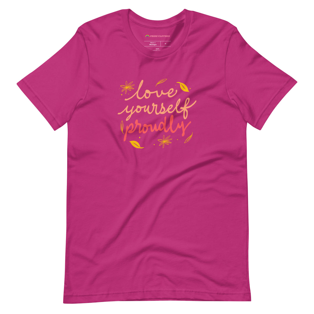 Pride Clothes - Pride Starts with Self-Love Yourself Proudly T-Shirt - Berry