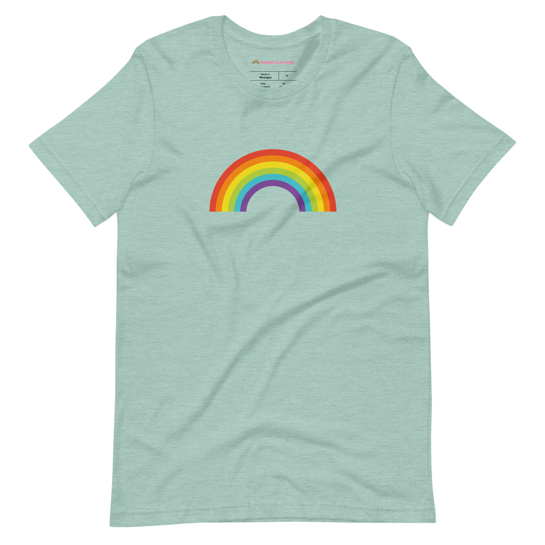 Pride Clothes - Minimalistic & Eye-Catching Gay Pride Rainbow T-Shirt - Heather Prism Dusty Blue