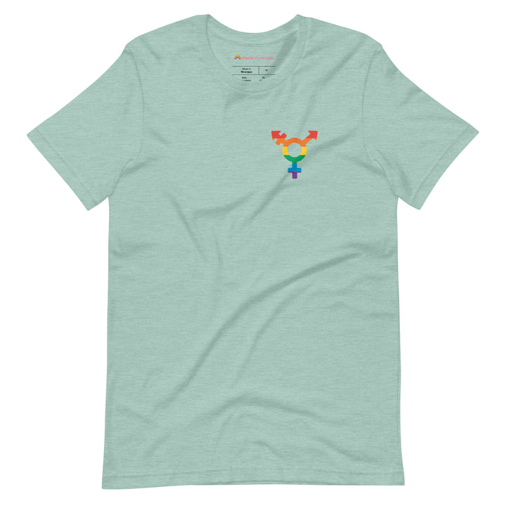PrideClothes - Trans Pride Colors Symbol Shirt - Heater Prism Dusty Blue