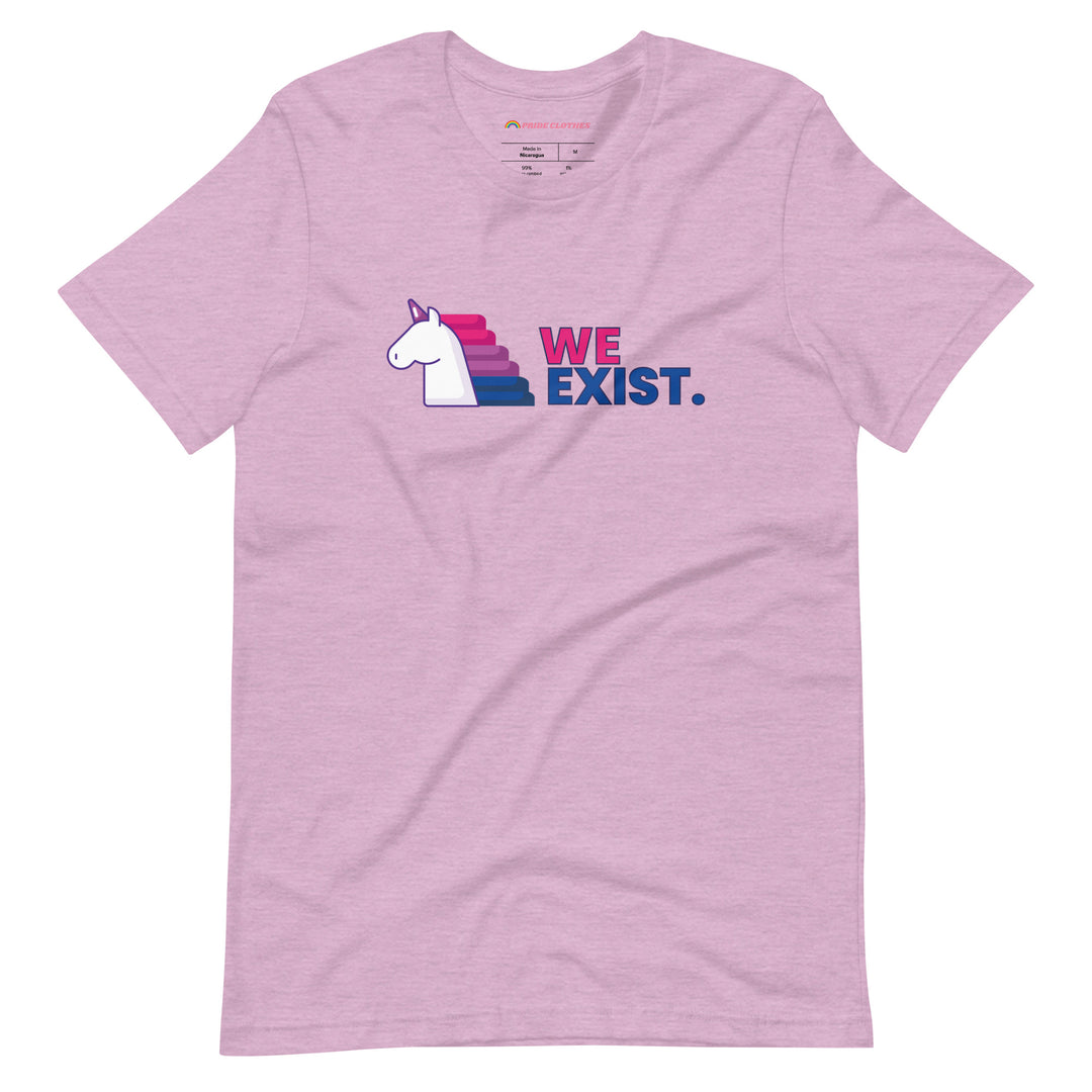 Pride Clothes - Mic Drop & Foot-Stomping We Exist Unicorn Pride TShirt - Heather Prism Lilac