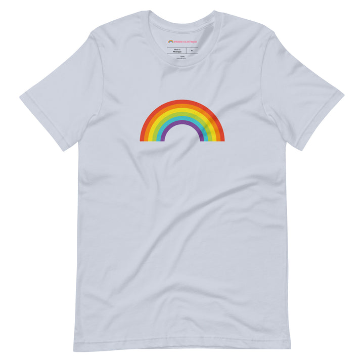 Pride Clothes - Minimalistic & Eye-Catching Gay Pride Rainbow T-Shirt - Light Blue