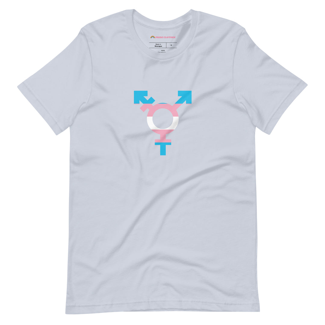 Pride Clothes - Authentic and Beautiful Trans Pride Flag Symbol T-Shirt - Light Blue