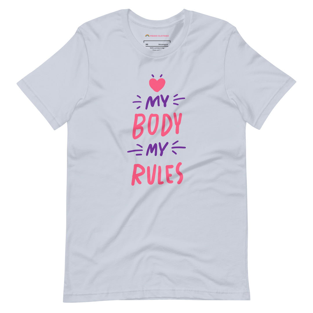 Pride Clothes - My Body My Rules T-Shirt - Light Blue