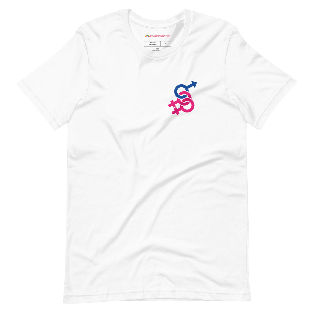 Pride Clothes - Twice the Love Twice the Pride BI Pride Symbol T-Shirt - White